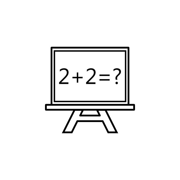 黑板线条图标：教育和学校元素图片下载
