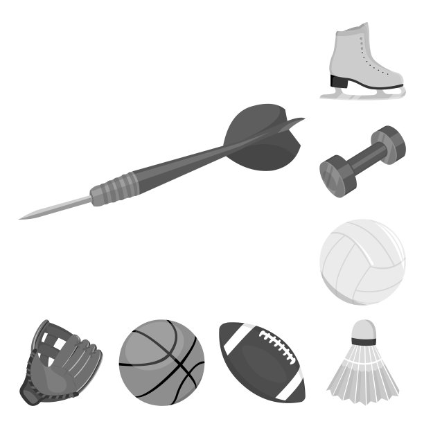 不同类型的运动单色图标设置图片下载