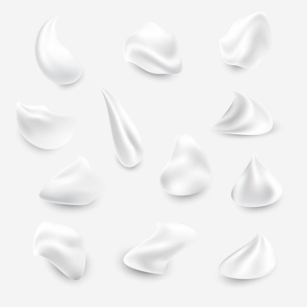 一组白色奶油元素图片下载