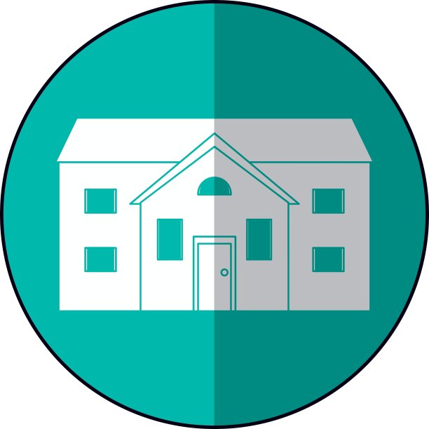 郊区住宅圆形阴影图片下载