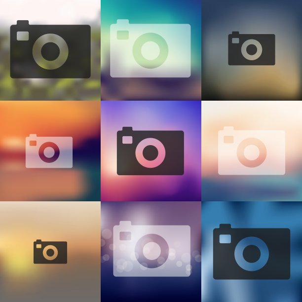 照片图标上模糊的背景图片下载