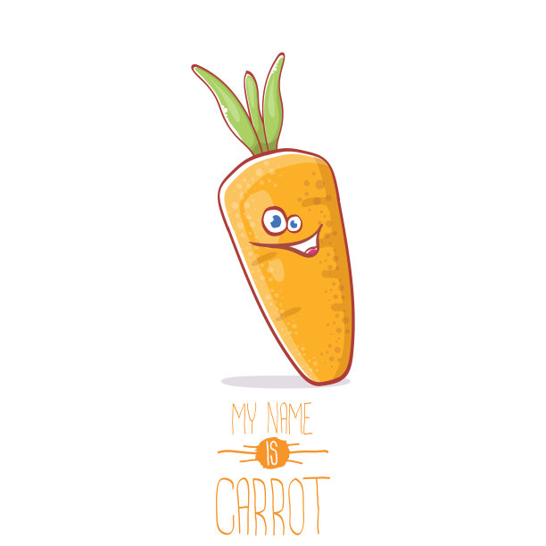 有趣的卡通可爱的胡萝卜角色图片下载