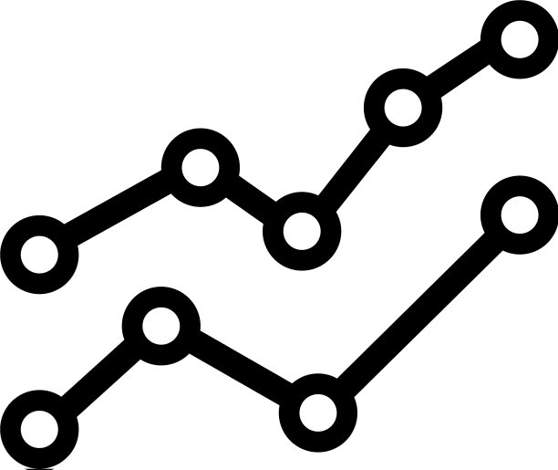 带点的折线图扁平图标图片下载