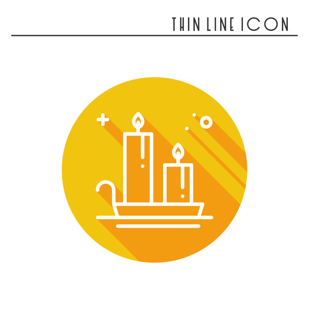 圣诞蜡烛线轮廓图标新年二图片下载