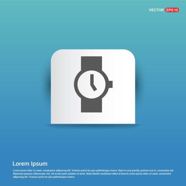 手表图标-蓝色贴纸按钮图片下载