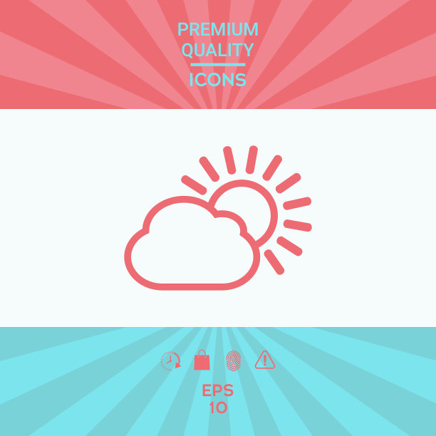 太阳云线图标图片下载