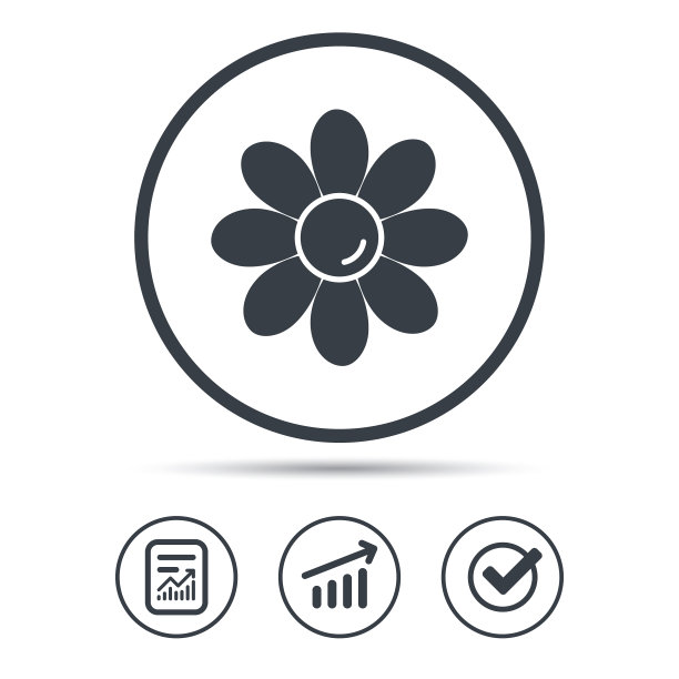 花卉图标花商植物与花瓣标志图片下载