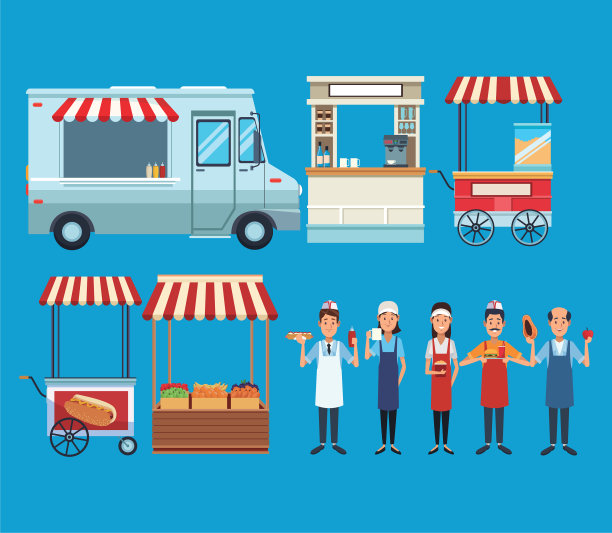 小吃摊一套图片下载