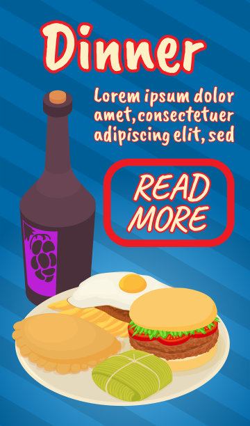 晚餐概念漫画漫画等距风格图片下载