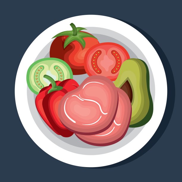 设置营养食品孤立图标图片下载