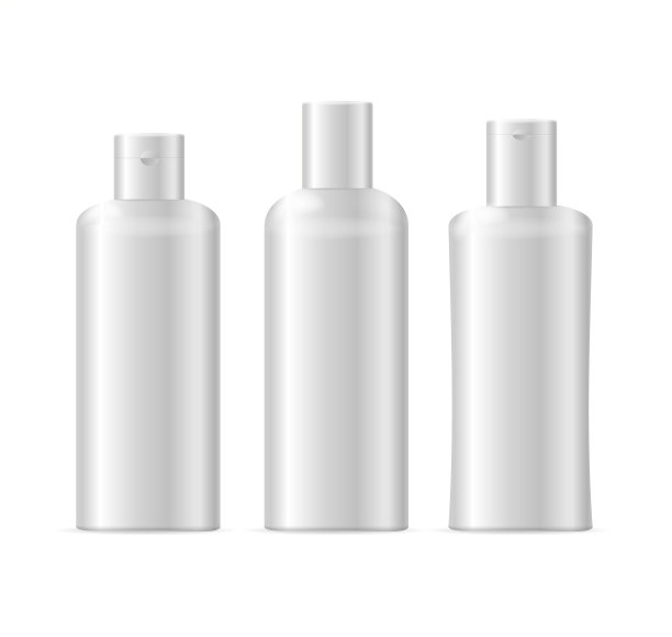 逼真模板空白白色洗发水化妆品图片下载