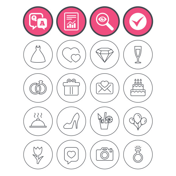 婚礼和派对图标礼服钻石和戒指图片下载