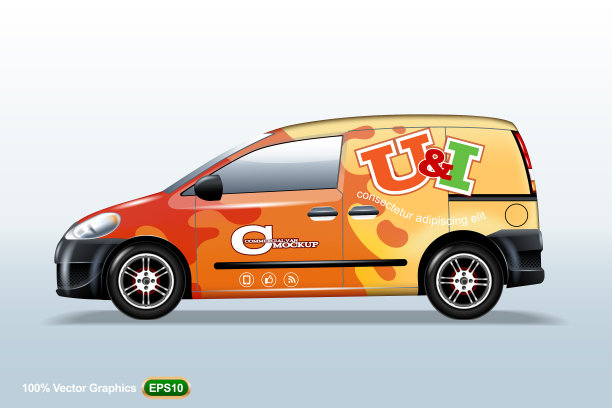 商用车-带广告的货车模板图片下载