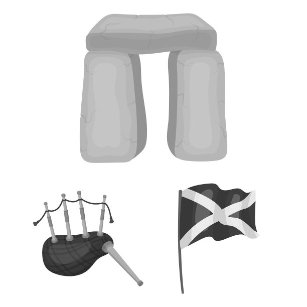 乡村苏格兰单色图标设置图片下载