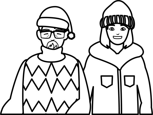 年轻夫妇和冬天的衣服图片下载