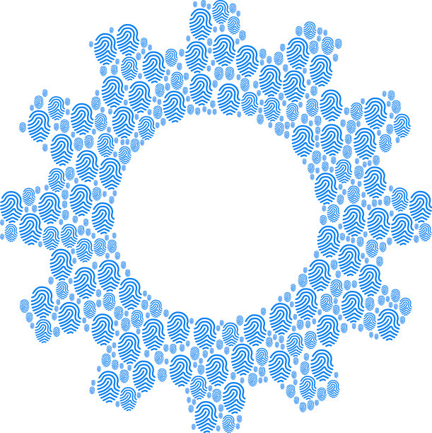 齿轮镶嵌指纹图标图片下载