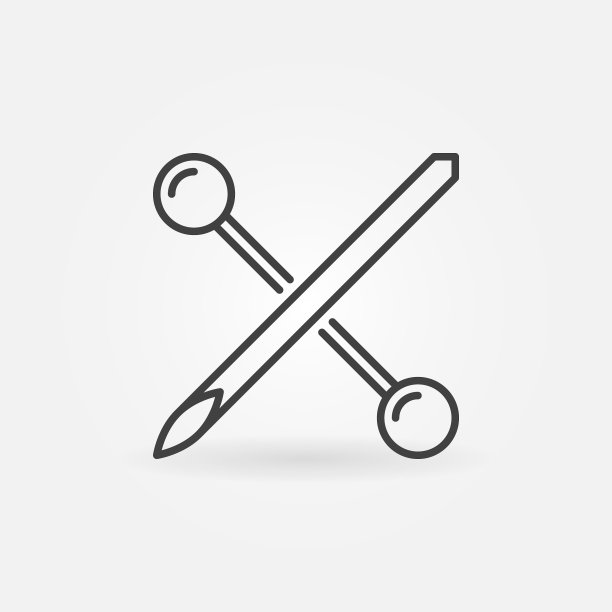 带杠铃的针线性图标 - 穿孔图片下载