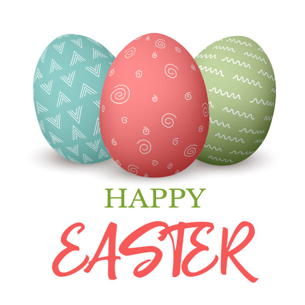 复活节快乐，红绿蓝的涂鸦图片下载