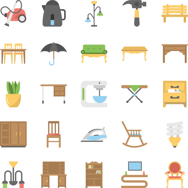 家具平面图标包图片下载