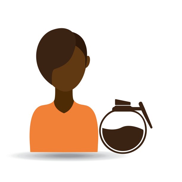 咖啡机女孩图标图形图片下载