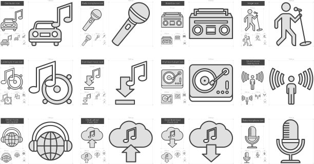 音乐线性图标合集图片下载