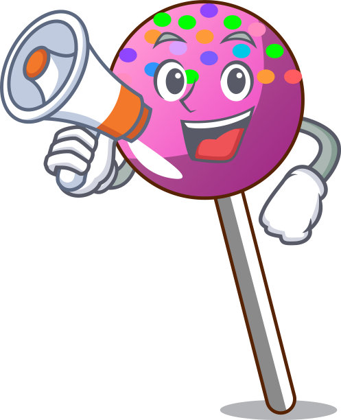 带着扩音器的棒棒糖，上面还撒着糖屑图片下载