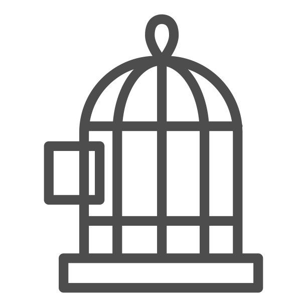 鸟笼线图标细胞图片下载