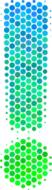 半色调蓝绿色感叹号图标图片下载