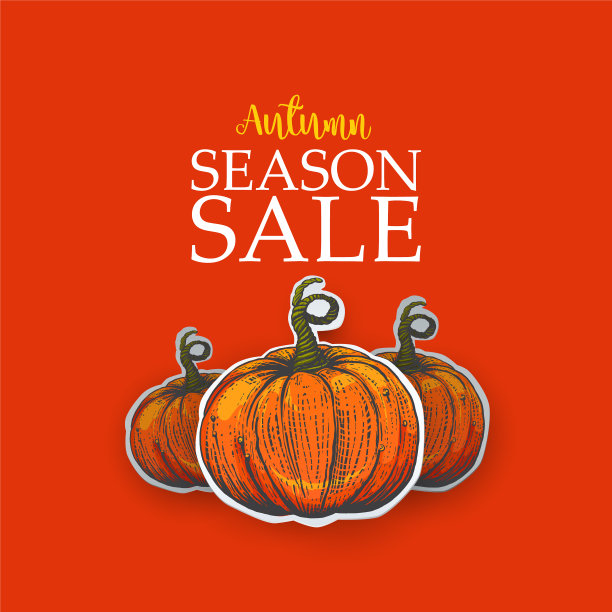 鲜艳的秋季促销海报图片下载