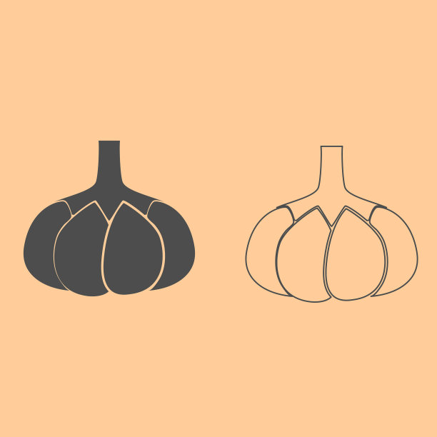 大蒜深灰色集图标图片下载