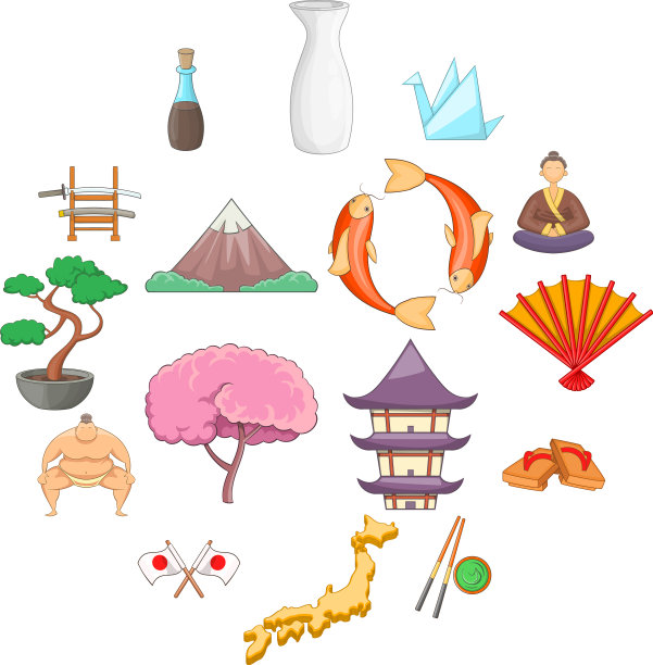 日本图标设置卡通风格图片下载