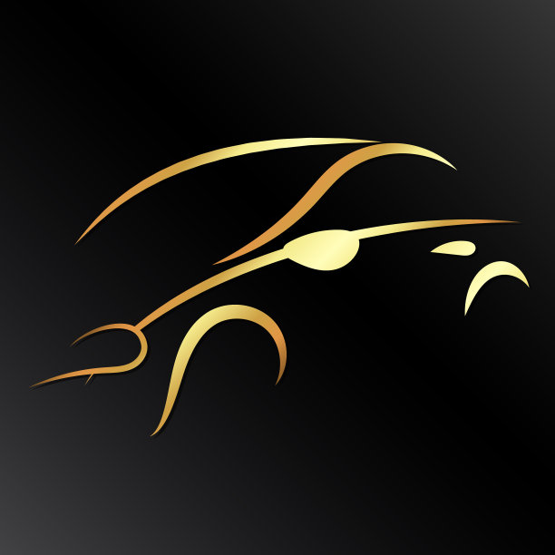 汽车轮廓黄金图片下载