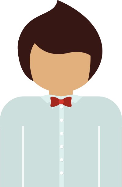 穿着正装打着领结的半身男人图片下载