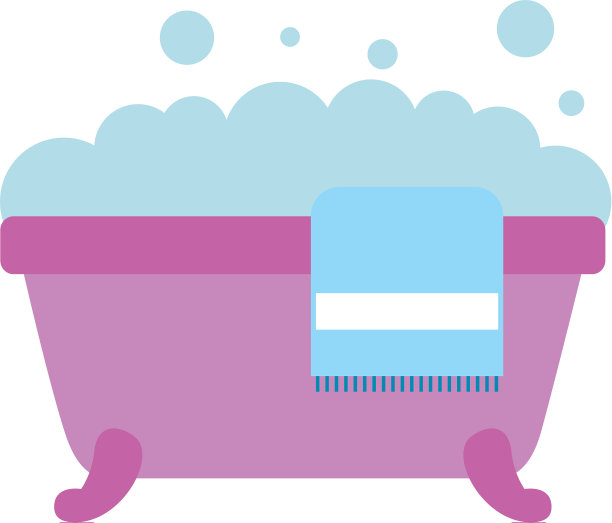 浴缸毛巾，泡沫，肥皂，清洁卫生的内部图片下载