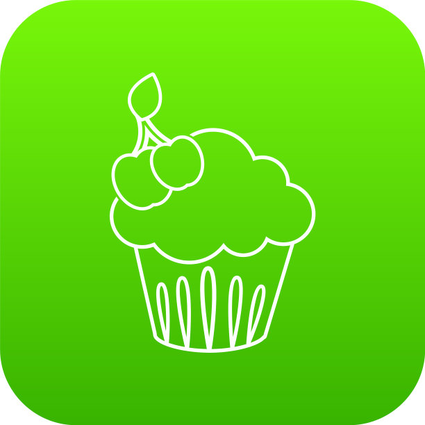 樱桃小蛋糕图标是绿色的图片下载