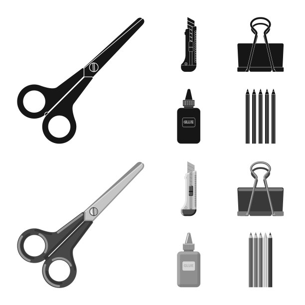 办公用品符号孤立对象图片下载