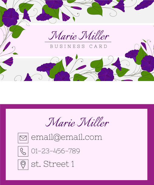 花型名片模板优雅女性图片下载