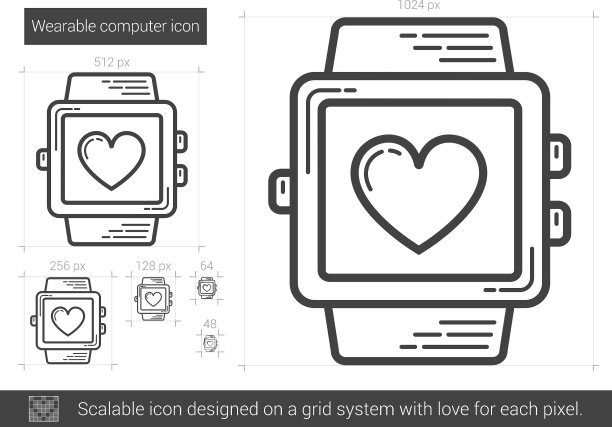 可穿戴电脑线图标图片下载