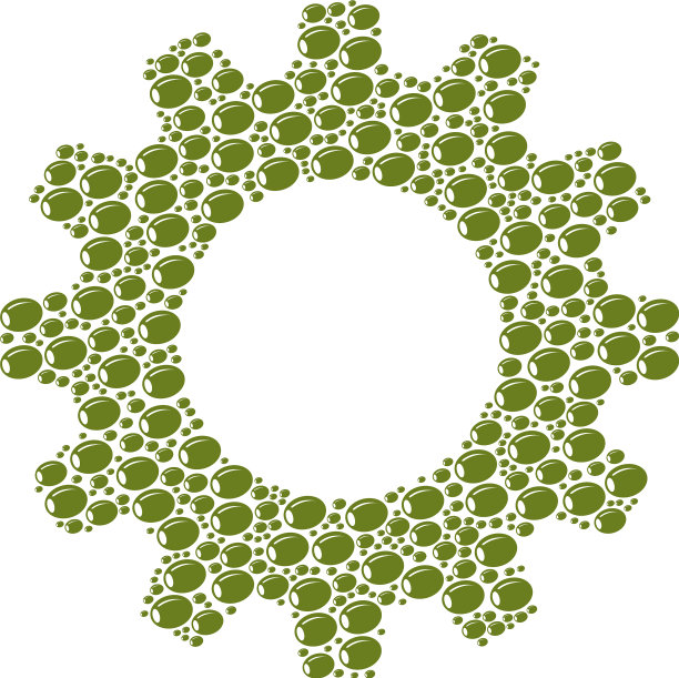 橄榄图标的齿形马赛克图片下载