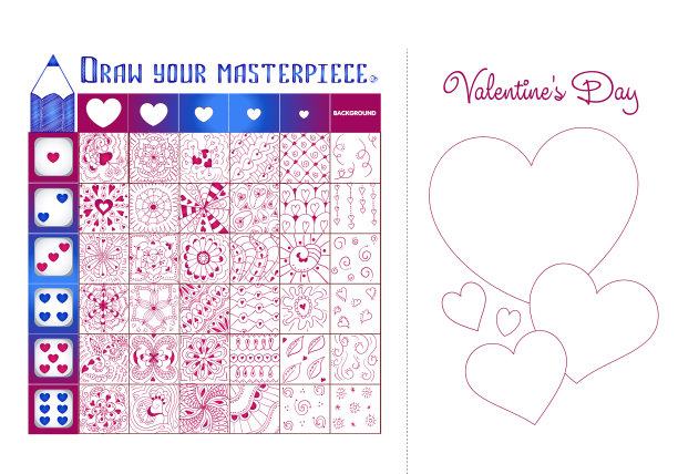 教育游戏zentangle元素情人节图片下载