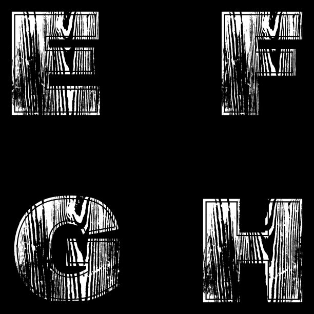 白色的字母在黑色的木头上图片下载