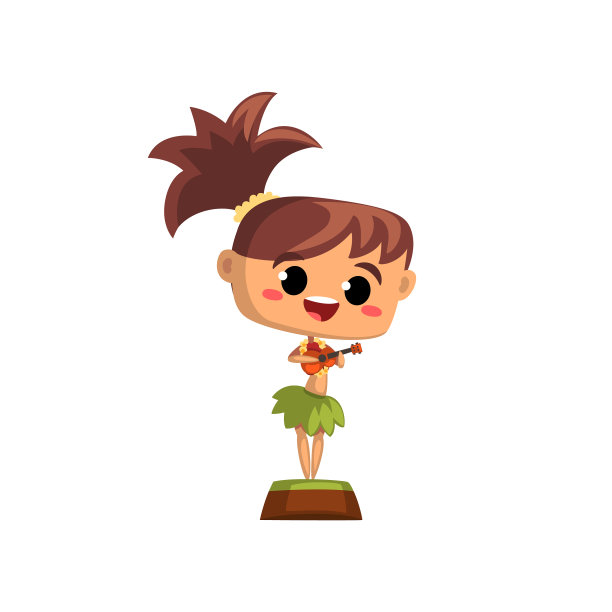 夏威夷女孩在玩传统服装图片下载