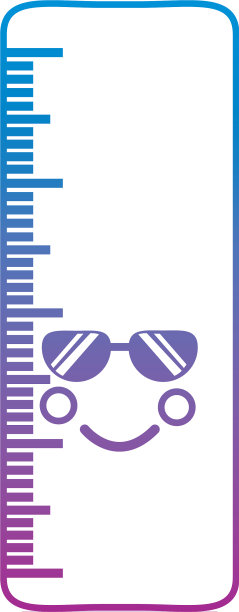 戴墨镜的标尺，学校用品卡哇伊图标图片下载