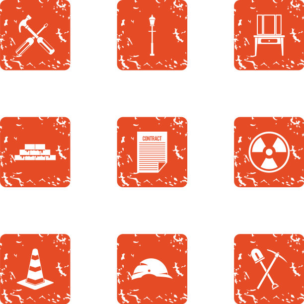 雇佣图标设置垃圾摇滚风格图片下载