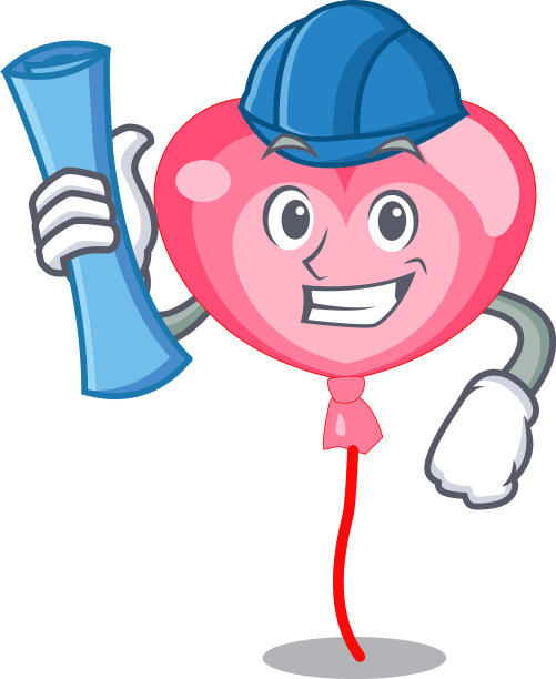 建筑师气球心人物卡通图片下载