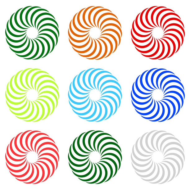 彩色同心辐射螺旋图片下载