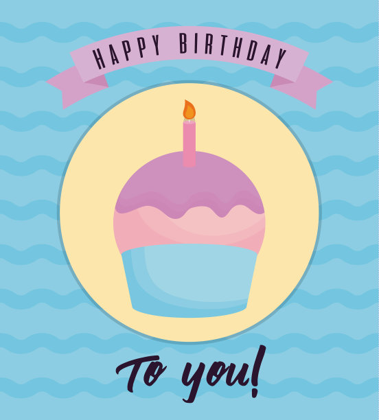 生日快乐，纸杯蛋糕设计图片下载