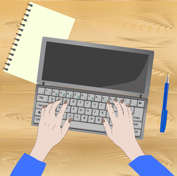 手放在笔记本电脑键盘上图片下载