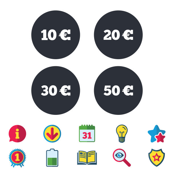 货币为欧元图标10 20 50欧元图片下载