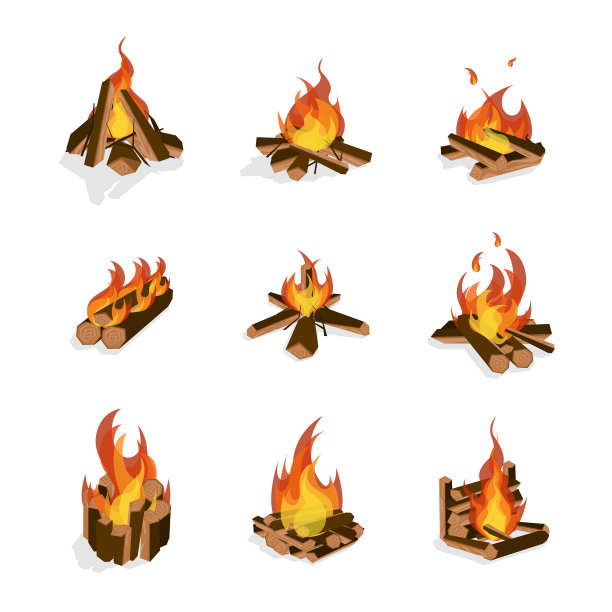 卡通柴火和篝火集图片下载